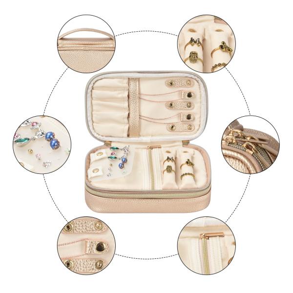 2 Layer Jewelry Storage Bag Pouches Organizer Pouch Earring Travel Case 7x2.4x3.9