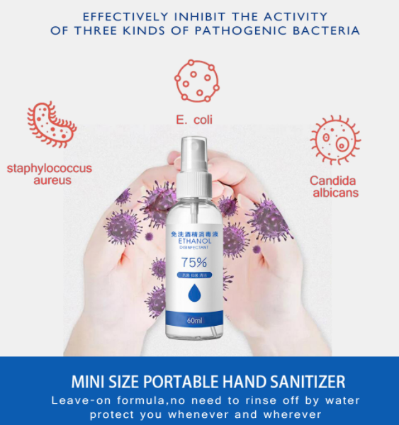 Брызги комнаты гигиены обеззараживанием руки для противобактериологического анти- алкоголя Корновирус 75%