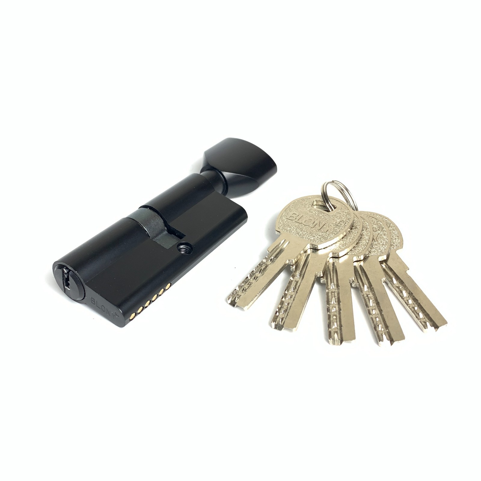 70mm Zinc Brass Cylinder Single Open Cylinder Door Lock Black With Solid Zinc Core