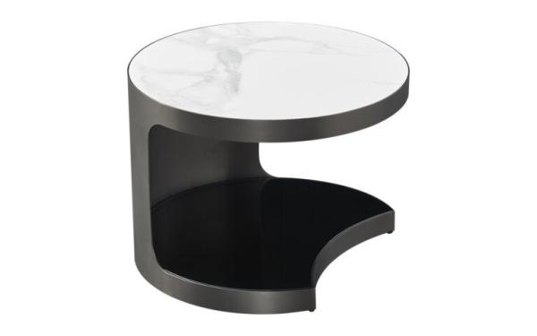 Brushed Titanium Fusion Round  Nordic Coffee Table