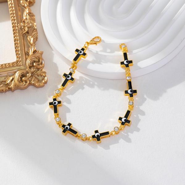 Fashion Evil Eye Cross Bracelet for Women Men Jewelry Gift