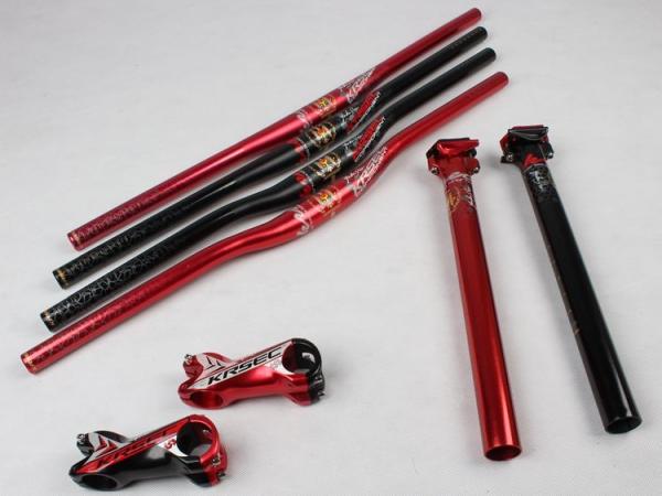 Ultralight Alumínio Manômetro Stem Seatpost 3 Set 680mm longo 31,8mm MTB mountain bike Seat Post Bar Flat Swallow Handle