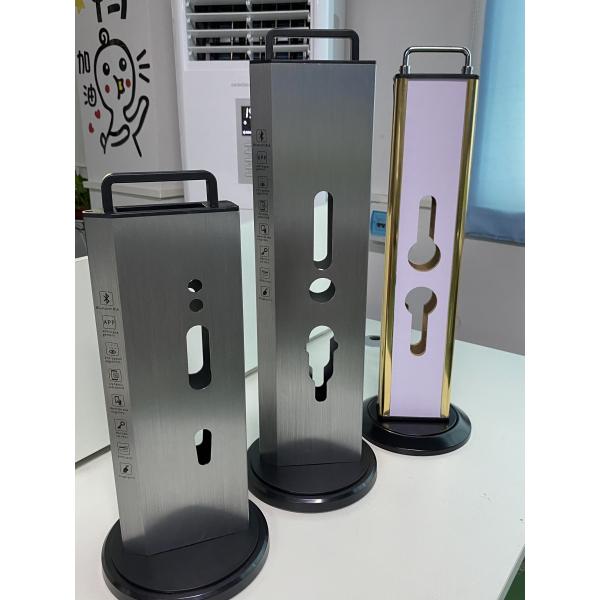 Gold Fingerprint Password Smart Digital Door Lock Display Rack For Exhibition Stan