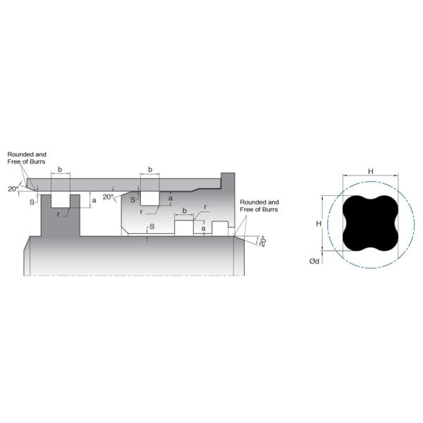 Double Acting Piston Rod Seals Low friction Elastomer X Ring NBR