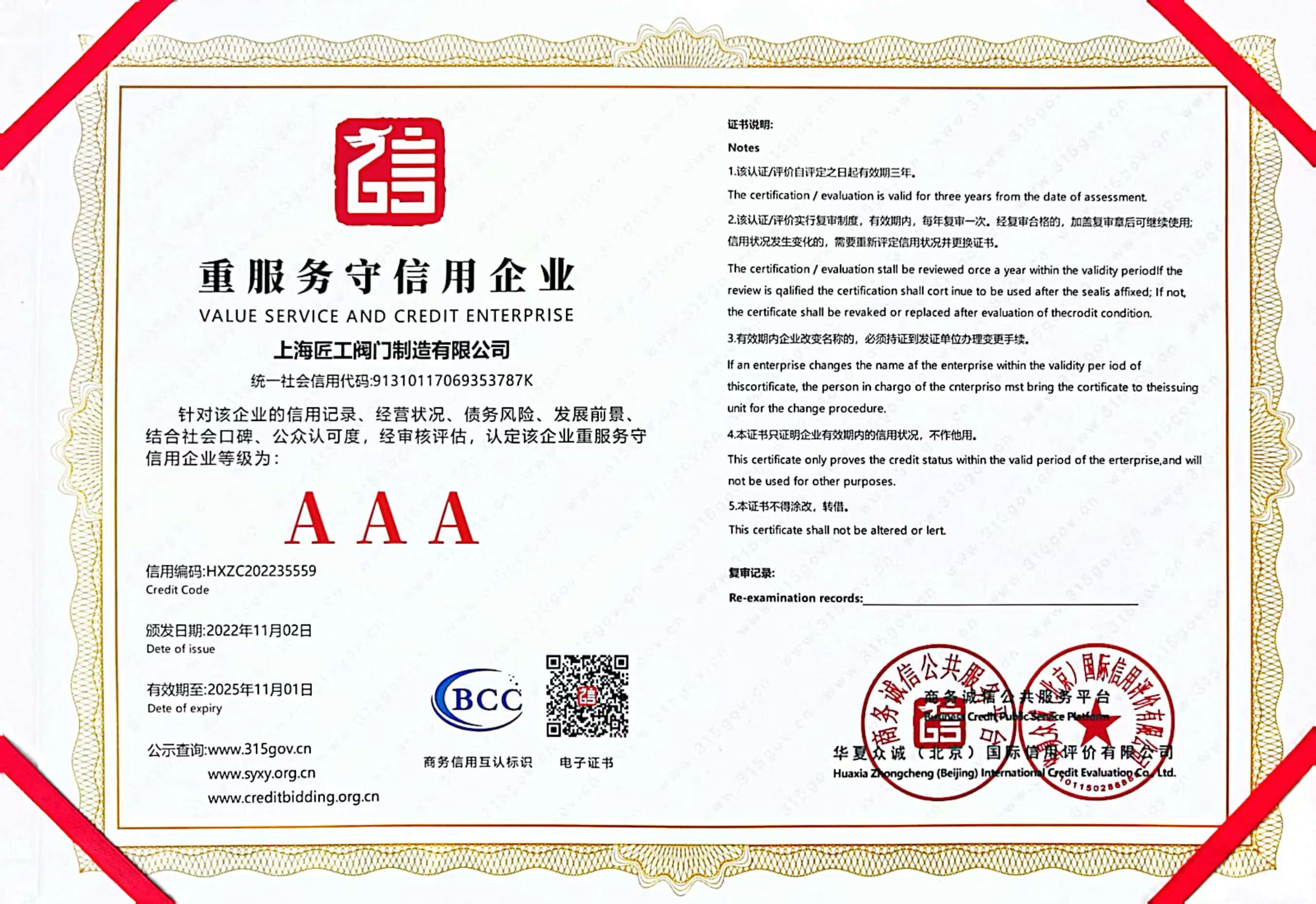 Shanghai Jianggong Valve Manufacturing Co., Ltd. Сертификации