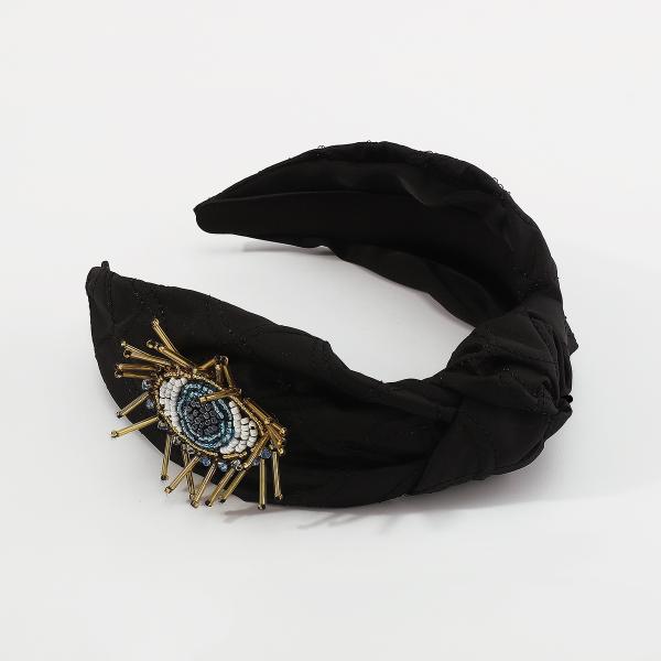 Angel Eyes beaded eyes decorate headbands Fashion center knot fabric headband lady Yiwu accessories