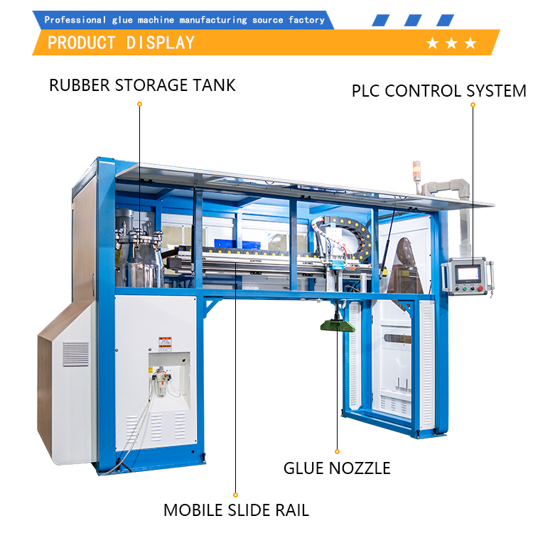 Integrated Glue Dispensing Machine with Adjustable Coating Speed 1-12 meters/minute and Customizable Gel Dripping Width 200-1300mm featuring PLC Programming with Touch Screen Control