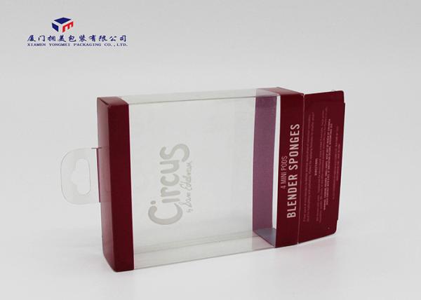 Clear Hard Plastic Box Offset Printing 0.3MM Thickness PET Plastic Box With Hang Hole