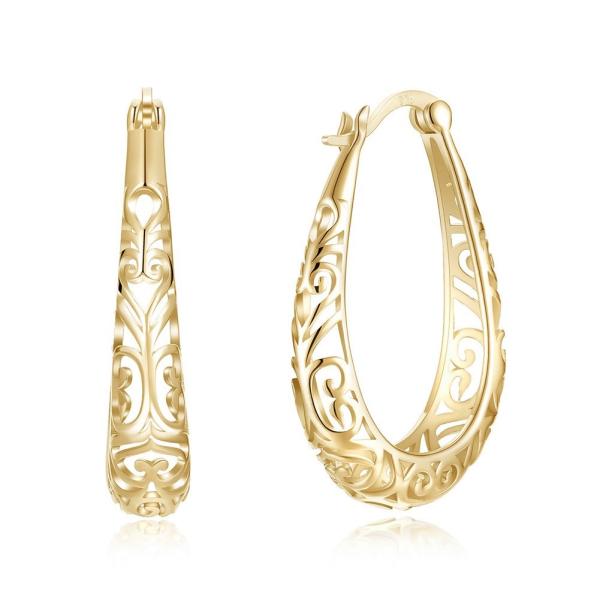 o ouro da luz do brinco do metal da liga de prata de 3x2.1cm lustrou Sterling Platinum Plated