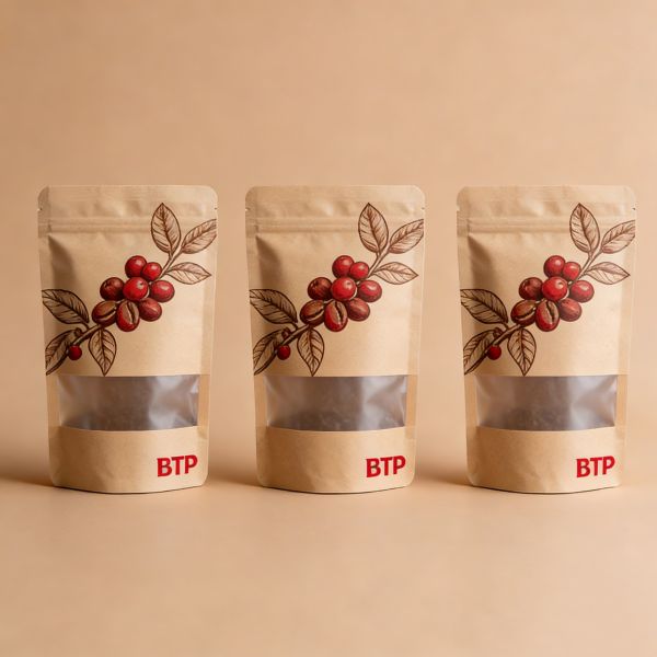 Custom Logo Heavy-Duty Durable Food Grade BPA Free PE Tea Stand up Pouch with Resealable Zipper Top Tear Notch & Clear Window