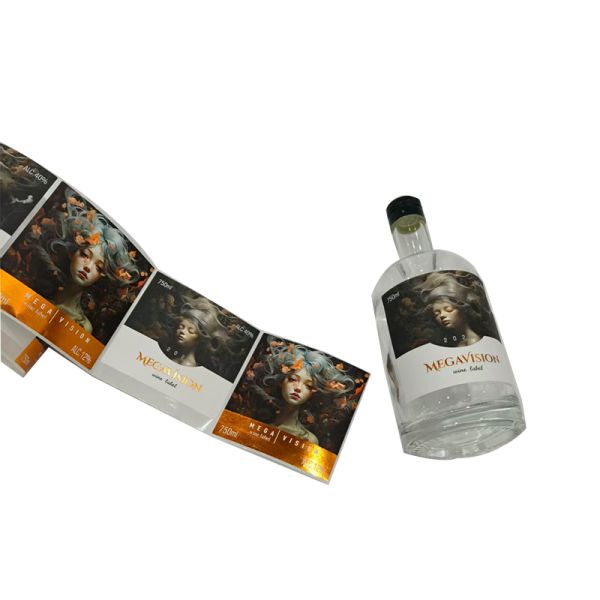 Custom logo Design Luxury Printed Juice Water Bottle Label Packaging Label Gold Foil Stamping Rich Texture Sticker