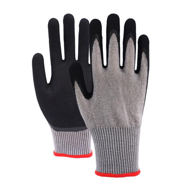 Cut Resistant Nitrile Safety Gloves Customized Logo Double Dipped Nitrile Palm Coated Gloves