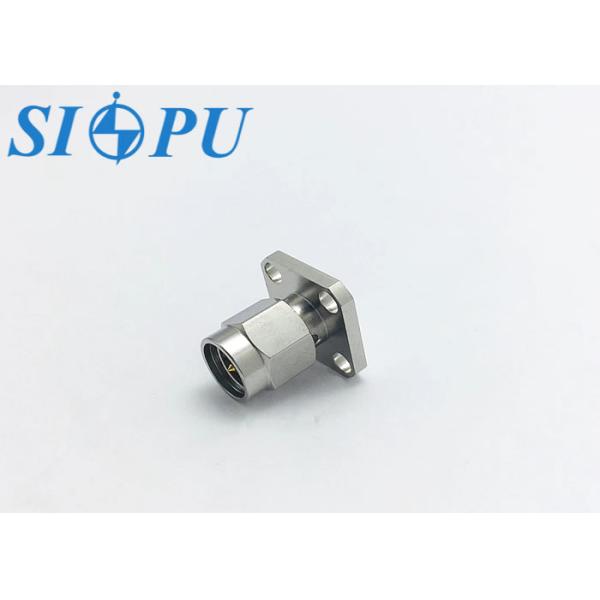 Conector de microondas RF SMA hembra – Tipo microcinta, acero inoxidable, montaje en brida