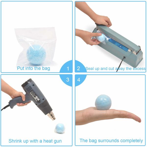Shrink Wrap Bags, 4 x 4 inch, PVC Heat Shrink Wrap for Handmade Soaps Bath Bombs, Art Crafts and DIY Crafts