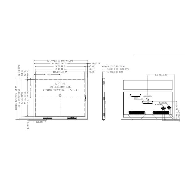 RGB 640 x 480 LCD дисплей 5,7 дюймовый модуль Tft LCD панель JB0570BDM21 4 провода резистивный сенсорный