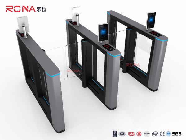 Stainless Steel Bi - Directional Speed Gate Turnstile With Fingerprint Ticketing System