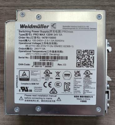 WEIDMULLER PRO MAX 120W 24V 5A Switching Power Supply