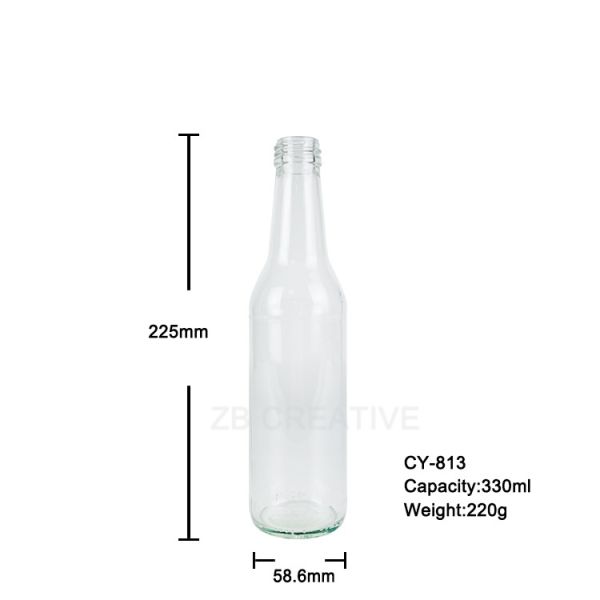 330ml Flint Glass bulk swing top bottles Reusable Drink Bottle 220g CY-813