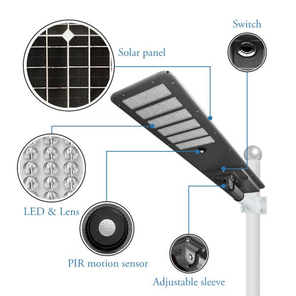 Solar Street Lights Ultra Bright LED Outdoor Lighting IP65 Waterproof Design for Municipal Rural Road Lighting and Public Space