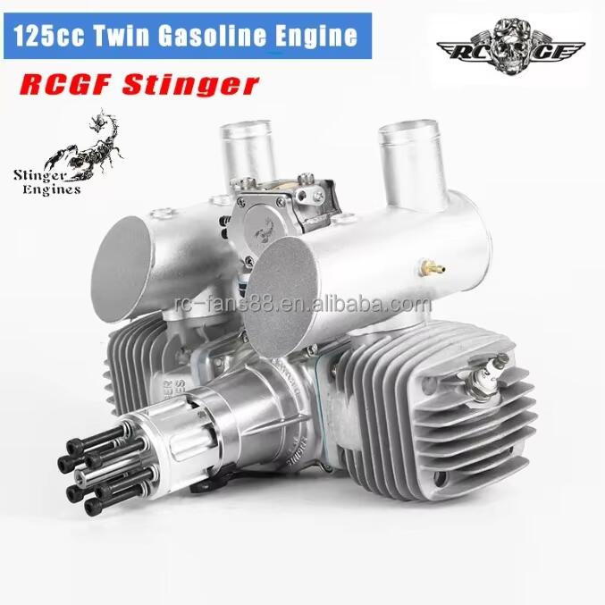 Rcgf Stinger 125cc Twin 2 Cycle 2 Stroke Piston Type Gasoline Engine For Fpv Rc Uav Airplane Fixed-Wing Drone