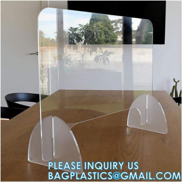 Portable Acrylic Sneeze Guard Shield Divider Perspex Screens Barrier Plastic Shield Counter, Social Distancing