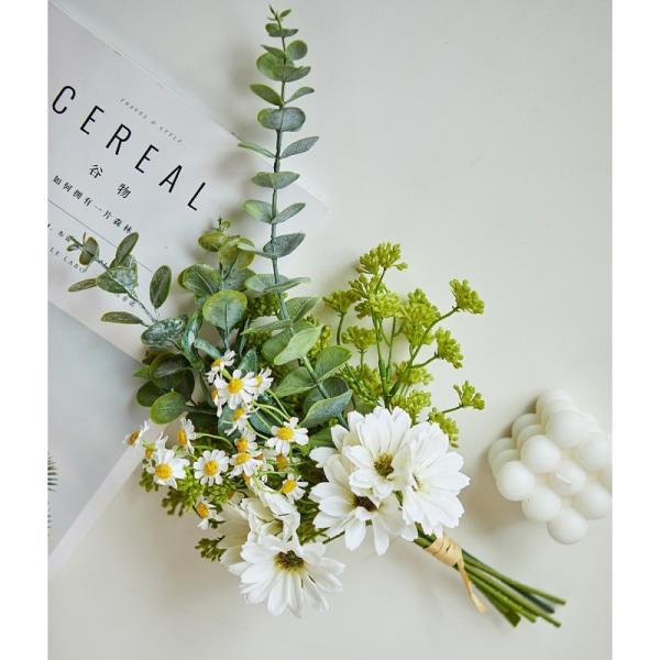 Simulated flower daisy bouquet bottle, hand tied flower table, bundle fake flowers, photography props, cross-border hot selling silk flowers