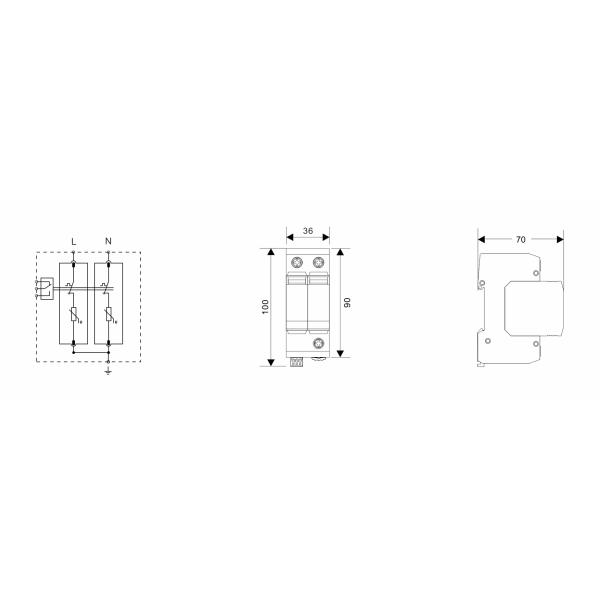 T2 AC 2 Poles Pluggable Surge Protection Voltage Suppression Devices