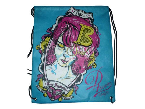 Colorful 75g Unwoven Drawstring Back Bag, Non Woven Carry Bag For Advertising, Gift
