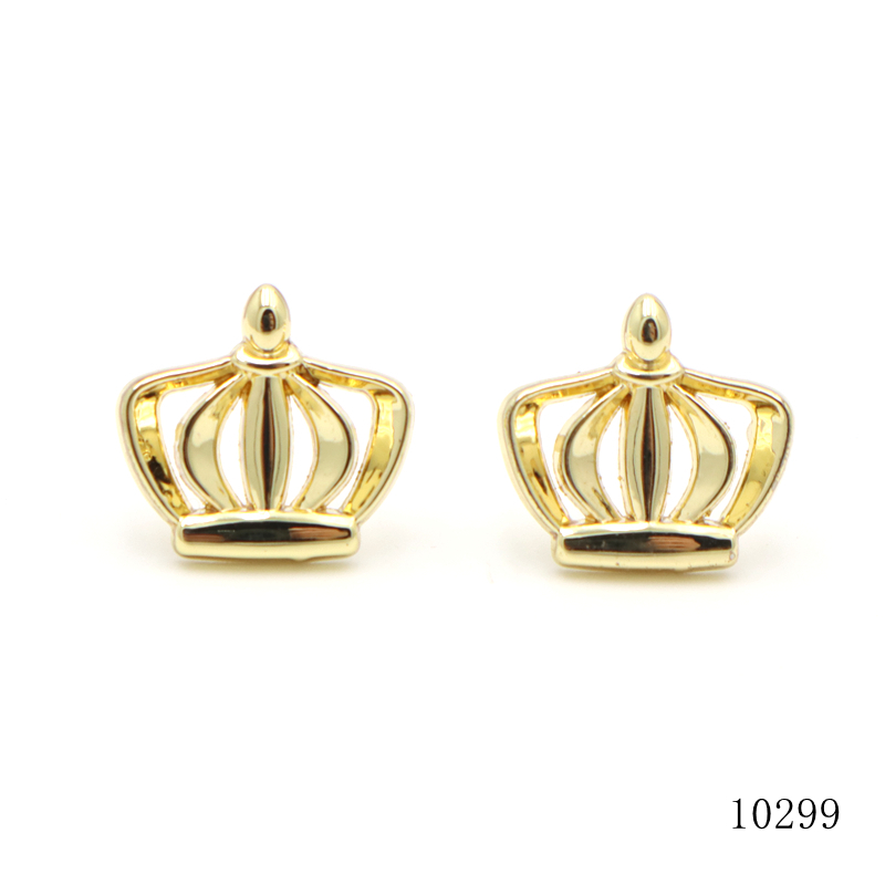 Gold Crown Shape Metal Logo Custom Metal Brand Logo Tag For Leather Handbag Clothing
