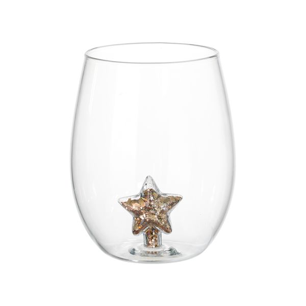 500ML Capacity Egg Shape Glass Water Tumbler Drinking Cup With Sequins And Glitter