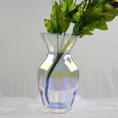 Personalize o vaso de vidro decorativo iridescente para a casa