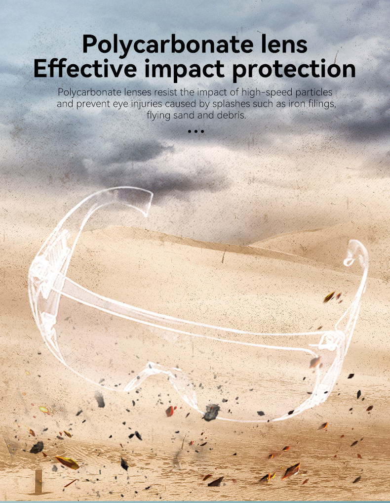 Custom Industrial Protection Lenses Prescription Goggles Ansi Z87.1+ Fashion Anti Fog Dust Working Stylish Clear Safety Glasses Scratch Resistant UV400 Polycarbonate Impact Proof for Men Women Outdoor