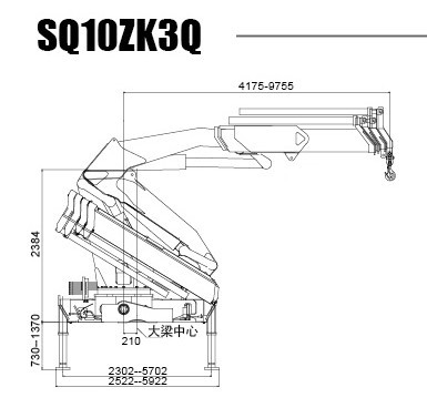 Durable XCMG Folding Boom Truck Mounted Crane 10T For City Construction
