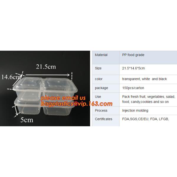 Коробка бенто пластикового устранимого пластикового взятия качества еды отсутствующая с 4 отсек, пищевой контейнер контейнеров пластиковый течебезопасный
