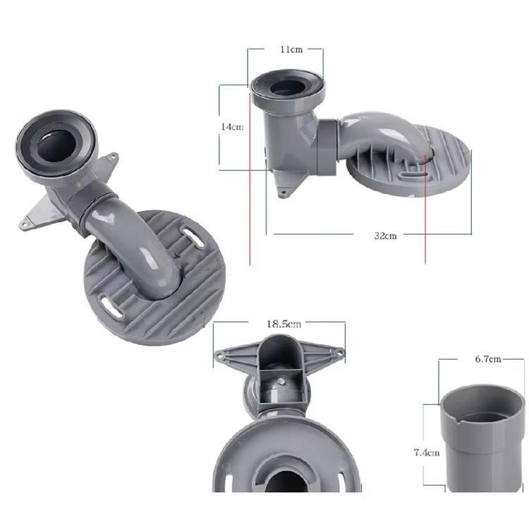 Modern Design Bathroom PVC Toilet Relocation Kit - Simple Installation Of Garbage Drainage Pipe - Ultra-Thick Reinforced To Prevent Leakage