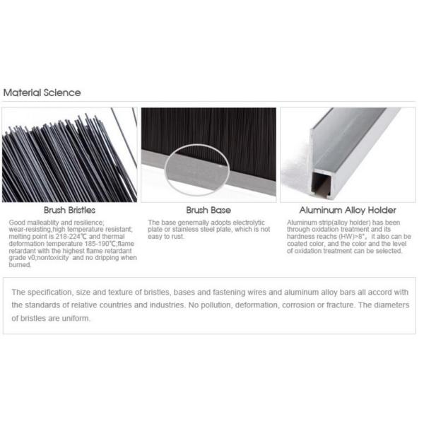 Fire Protection Nylon Strip Brush / Anti Static Door Sweep Brush No Crack