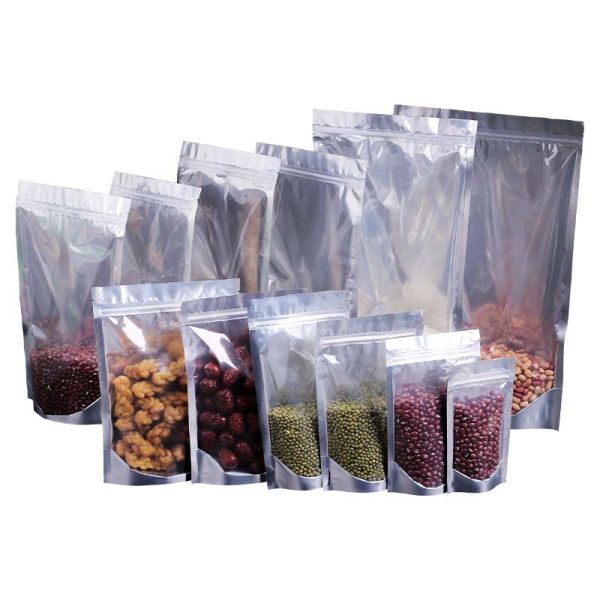 Food Grade Clear Window Pouch High Barrier Aluminum Foil Pouches Resealable