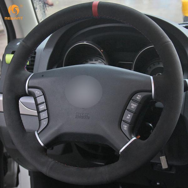 Hand Stitching Suede Steering Wheel Cover for Mitsubishi Pajero 2007-2014 Mitsubishi Galant 2008-2012