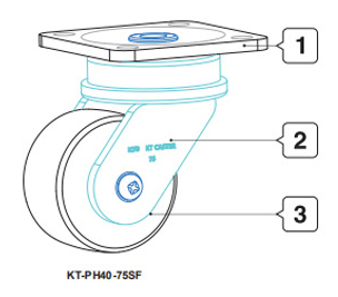 Fixed Rigid Nylon 650kg Heavy Duty Swivel Casters 75mm For Transport Vehicles