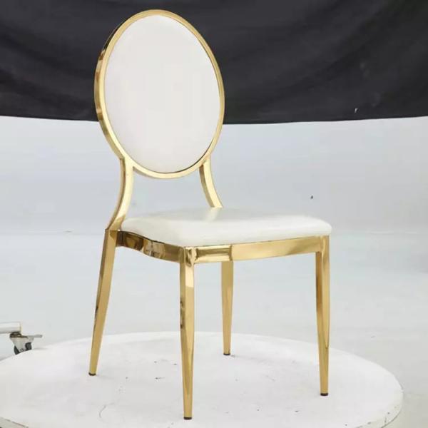 Curved Back Iron Plated Leg Gilded Chairs Multiple Function For Home