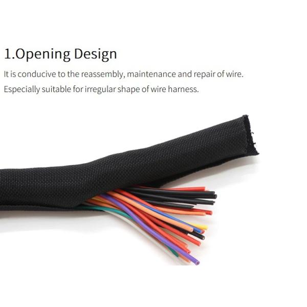Colored Self Closing Braided Cable Sleeve PET Self-Closed Insulated Wire Cable Wrap Tube