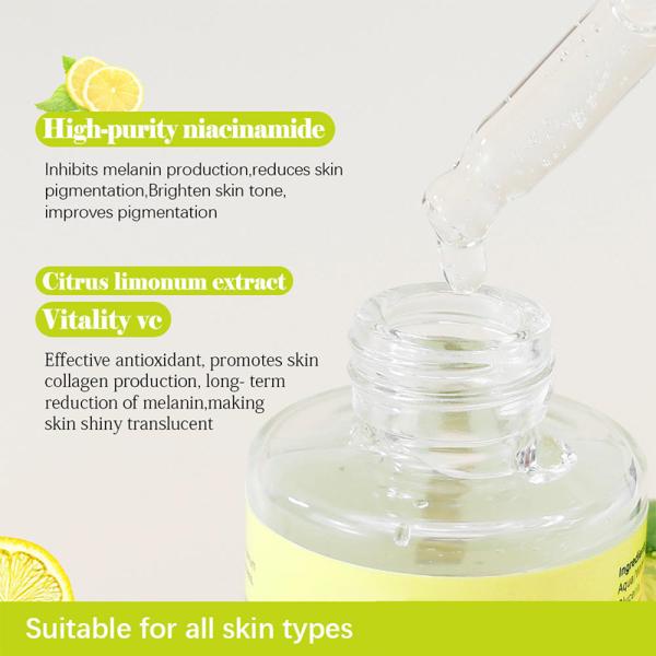 High Quality Anti Aging Vitamin E Facial Serum for Face Skin Care Green Lemon Vitamin C Serum