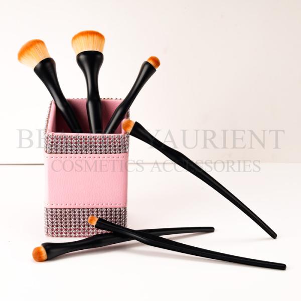 5pcs Boneybeauty Plastic Handle Face Makeup Brush Set Anti Bac Long Lasting