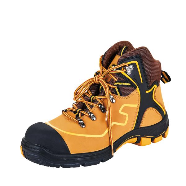 Botas industriales de suela de caucho de cuero de nubuck para protección laboral unisex