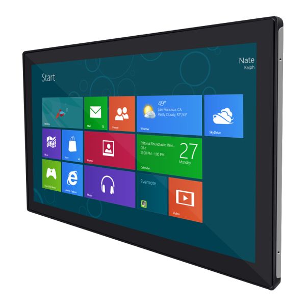 23.6 Inch Pure Flat Front Industrial Touch Screen Monitor 10 Point Multi Touch IP65 Dustproof