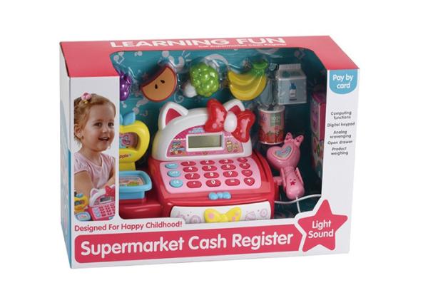 18  Shopping Pretend Play Cash Register Children's Play Toys Pink Caculator Scanner
