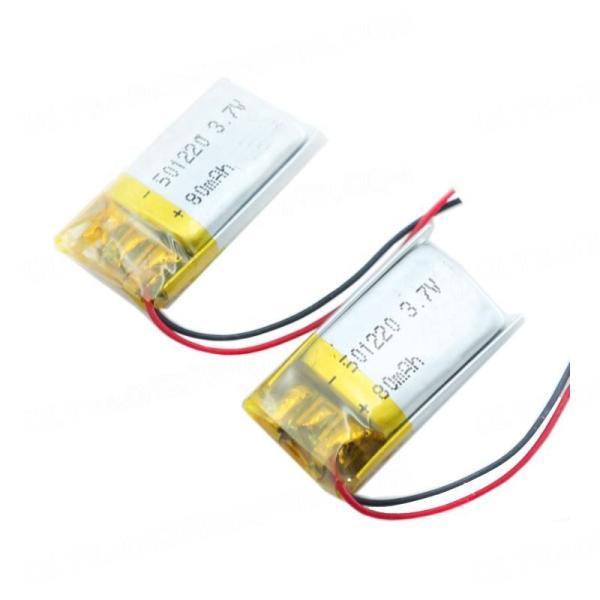 80mAh 501220 3.7V KC Polymer Lithium Battery With Wire PCM Connector for TWS Earbuds and Smart Devices