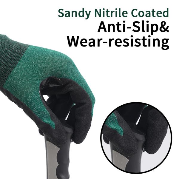 A2 Cut-Resistant Abrasion-Resistant Safety Gloves Lightweight Flexible Fit Sandy Nitrile Coating