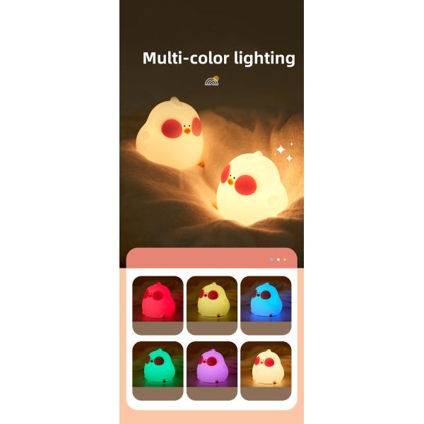 Спальня Мягкий свет Спальная кровать лампа Силиконовый коврик Столовая лампа Мобильный телефон держатель Дети цыпленок Маленький ночной свет