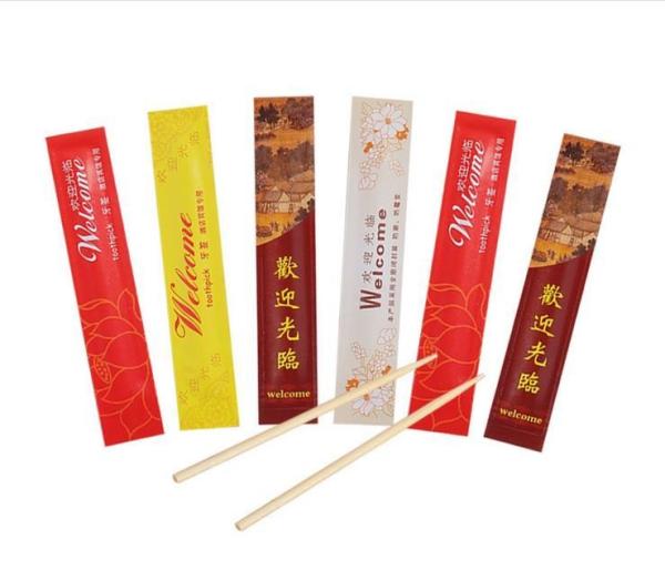 Natural Bamboo Toothpick with Personalized Logo and Paper Package Size 8.5cm*1.6cm